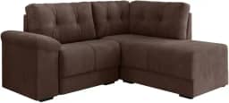 Sofá de Canto 5 Lugares Apolo Veludo Marrom