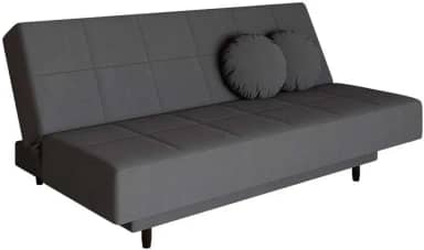 Sofá-Cama Casal 3 Lugares Jimmy Suede Grafite