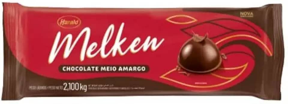 Chocolate Meio Amargo em Barra 2,1Kg Melken Harald