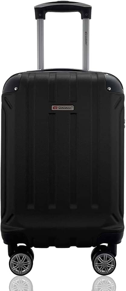 Mala de Viagem Bordo Rígida em ABS Cadeado Segredo Rodas Duplas 360º Gladiador A5MB Tamanho PP Preto
