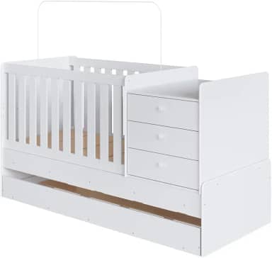 Berço Mini Cama Multifuncional Cama Auxiliar BB690 Branco Comm