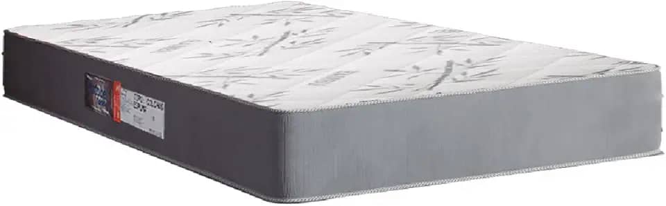 Colchão Solteiro Espuma Egito 88x188x19cm Cinza/Branco Portobel - Suporta até 100kg por Pessoa