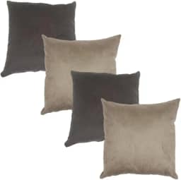 Kit Com 4 Almofadas Decorativas Cheias Nude e Marrom 43x43cm