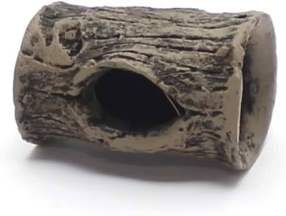 Tronco Mini Toca para Peixes Betta e Pequenos Peixes | Toca em Resina Atóxica para Aquário de Água Doce ou Salgada | Pintura Artesanal (Mini)