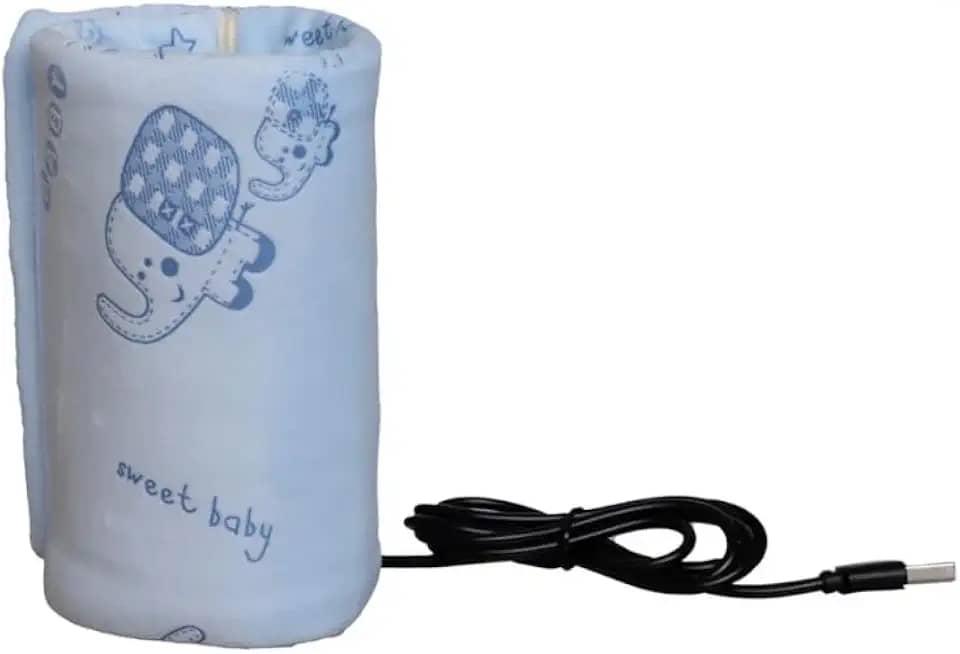 Aquecedor de Mamadeira Portátil USB Estampado Prático, Compacto e Seguro para Leite de Bebê,Ideal para Viagens Passeios e Uso Diário