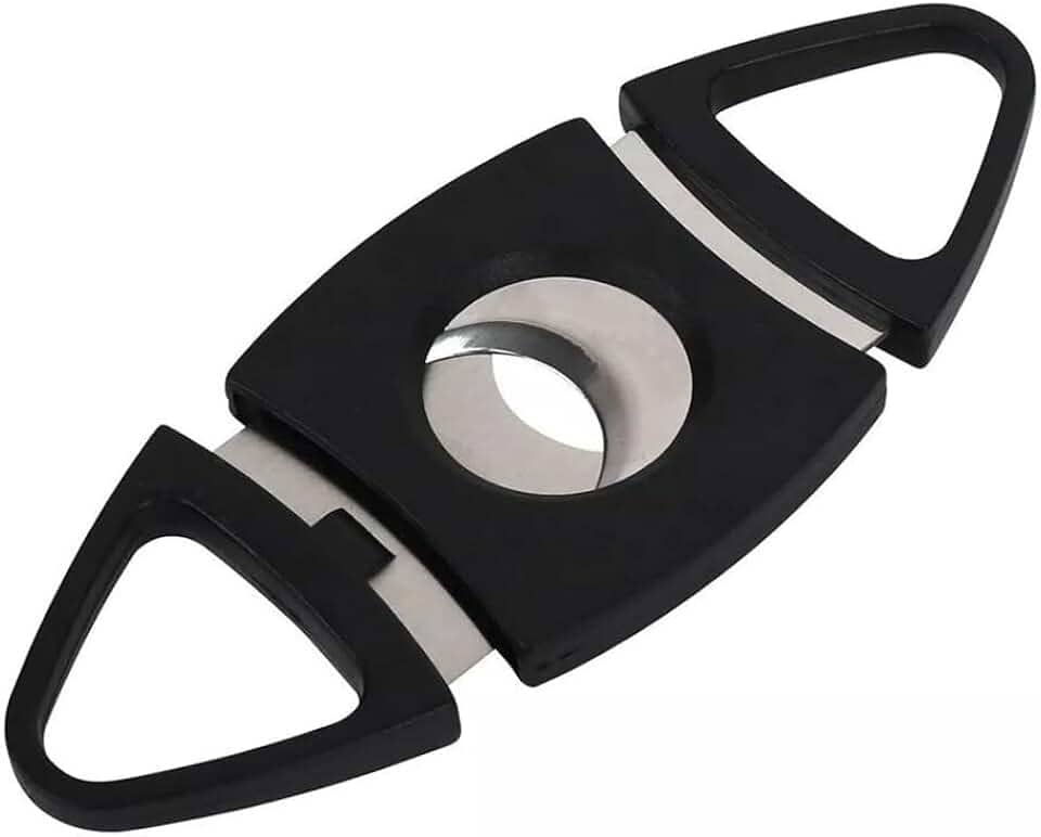 Cortador De Charuto Profissional Em V Guilhotina Preto Laminas Em Aço