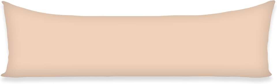 Fronha Travesseiro de Corpo Xuxão 1,30mx40cm Com Zíper 100% Algodão Percal 200 Fios (Cáqui)