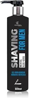 Excelência Shaving For Men, Gel de Barbear com Mentol e Aloe Vera, Hidratante e Refrescante, Preto, 500ml