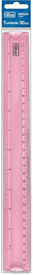 Tilibra - Régua Flexível 30cm Académie Rosa Claro - 1 un