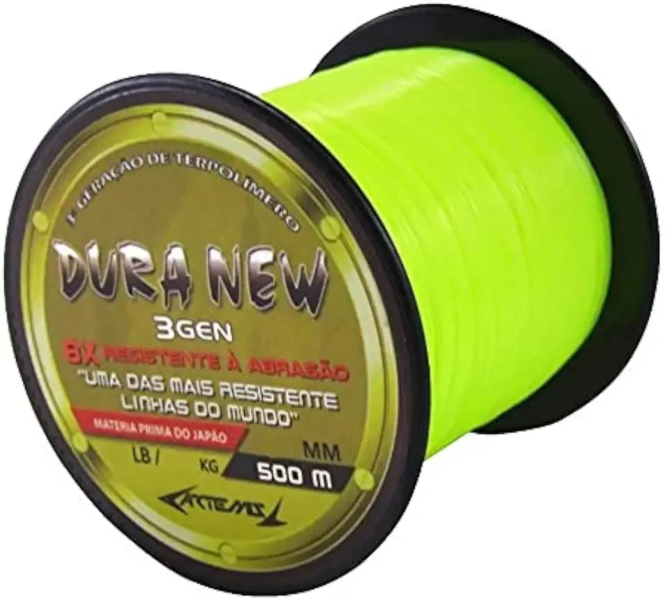 Linha Pesca Mono Dura New Amarelo 0,40 Mm 500 Metros 40 Libras - 19,48 Kg - Matéria Prima do Japão