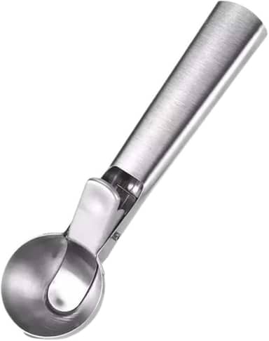 Colher de Sorvete em Aço Inox com Ejetor – Concha Profissional para Sorvetes, Frutas e Sobremesas, Durável, Anticorrosiva e Fácil de Limpar - Premium