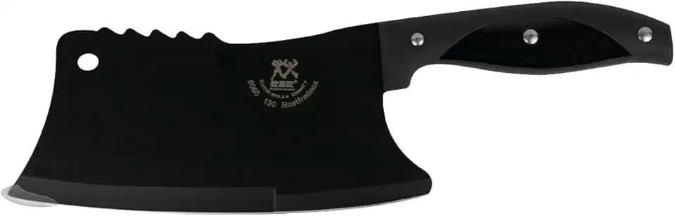 Cutelo Lamina Aço Inox Escurecido Inoxidável Faca De Corte Para Carnes Cozinha Açougueiro Churrasco Black Profissional