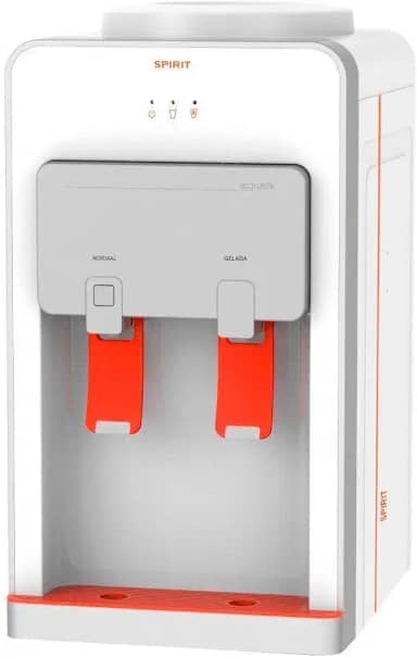 Bebedouro de Mesa para Garrafão Spirit Eletrônico Branco e Laranja Sbg1 110v