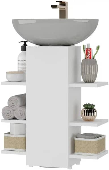 Gabinete Armário de Banheiro para Pia de Coluna Multimóveis Mp5026 Branco