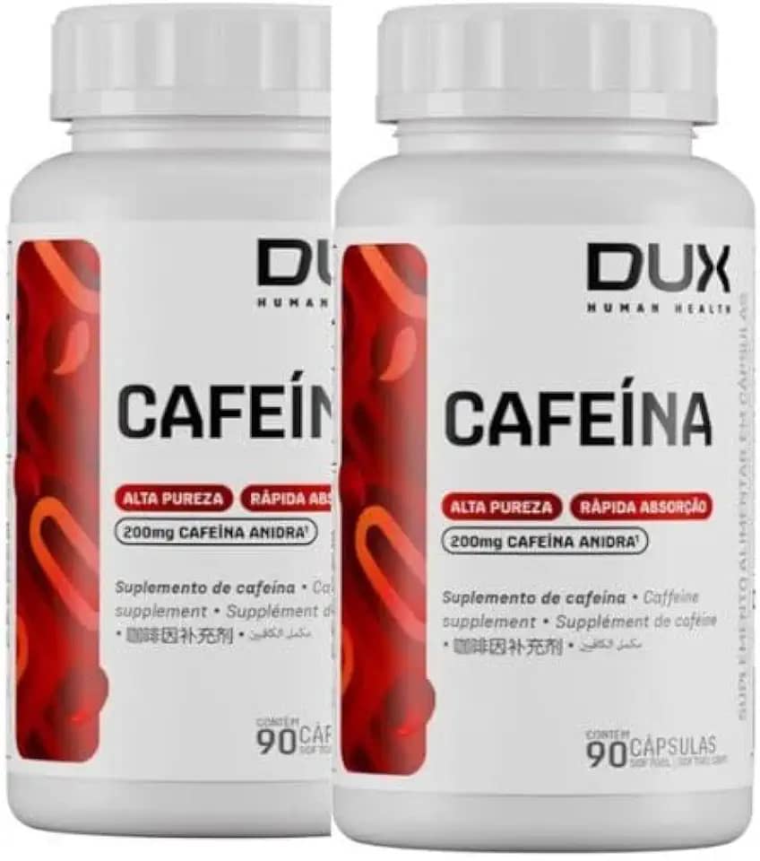 Kit 2 Cafeína Dux Sem Sabor 90 Cápsulas