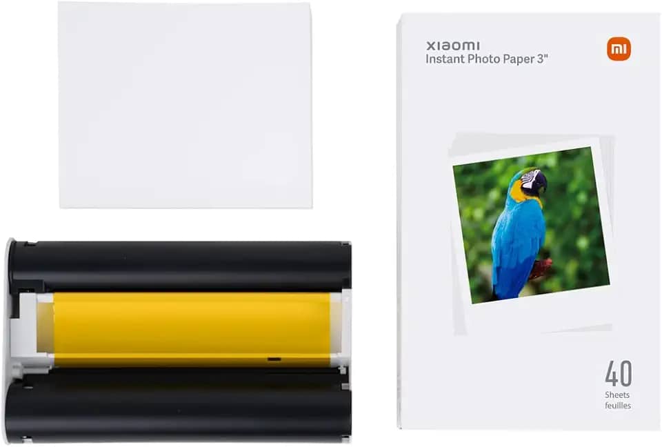Xiaomi Papel fotográfico instantâneo 7,6 cm 40 folhas - para impressora fotográfica de mesa Xiaomi Instant Photo Printer 1S Set