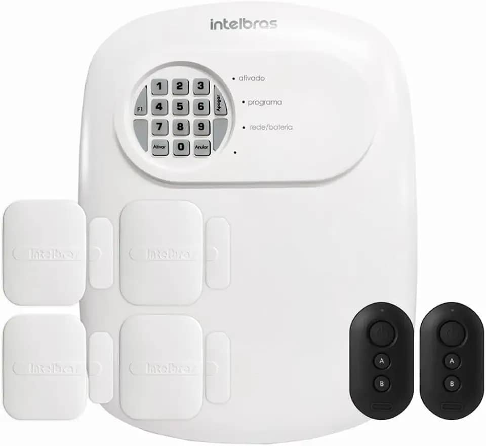 Kit Central de Alarme Anm 24 Net Intelbras 4 Sensores Magnético Abertura Porta Janela Xas 4010 Smart