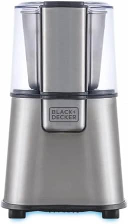 BLACK+DECKER Moedor Elétrico e em Inox, Ideal para Cafés e Grãos, Gourmand Gris, Modelo MG200, 110V