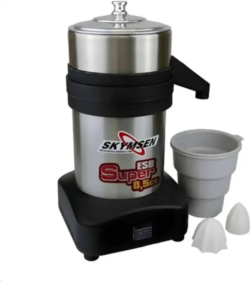 Espremedor elétrico Skymsen ESB SUPER-N industrial 372.85W 60Hz preto e prateado 127/220V