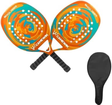 Kit 2 Raquetes de Beach Tennis Alta Performance em Fibra de Carbono com Capas Protetoras