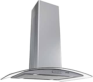 Coifa Ilha Vidro Curvo Inox de 75 cm - 220 Volts