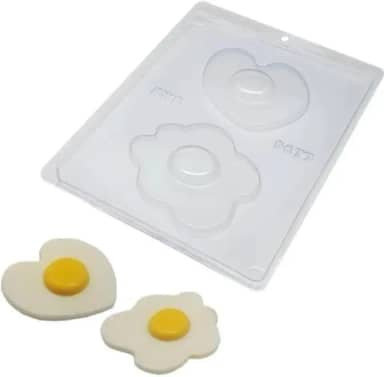 Kit 2 Formas Para Chocolate Acetato Simples Ovos Fritos 9677 Bwb
