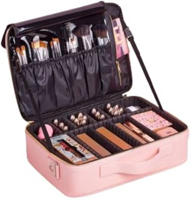 Maleta Maquiagem Para Maquiador Manicure Viagem Profissional média Rosa