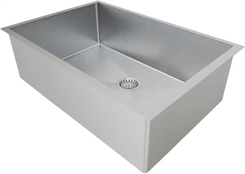 Pia de Cozinha Retangular de Inox para Embutir, 60x40x20 cm, Cuba Profunda com Válvula de Acabamento Luxo, Instalação Sob Bancada