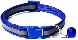 Coleira Refletora De Nylon com Guizo para Gatos e Cachorros pequeno porte, Ajustável Para Animais De Estimação, COR AZUL,12-16cm
