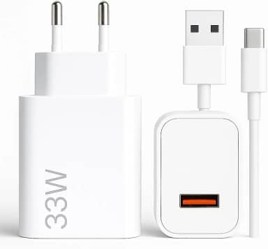 Carregador Turbo Tipo C 33W Com Carregamento Rápido Com Cabo Tipo C Compatível Com Todos Os Dispositivos USB-C, Compativel Com IPhone 15/16, Compativvel Com ANdroid, Tablet, SmartWatch