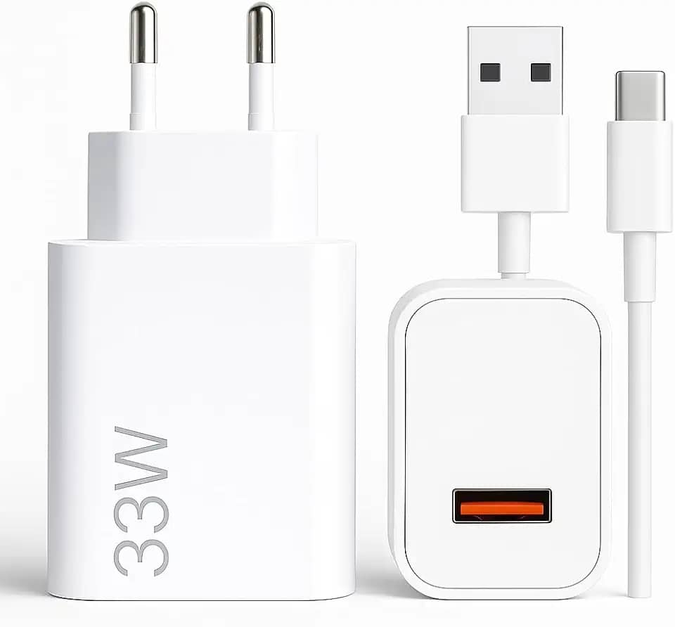 Carregador Turbo Tipo C 33W Com Carregamento Rápido Com Cabo Tipo C Compatível Com Todos Os Dispositivos USB-C, Compativel Com IPhone 15/16, Compativvel Com ANdroid, Tablet, SmartWatch