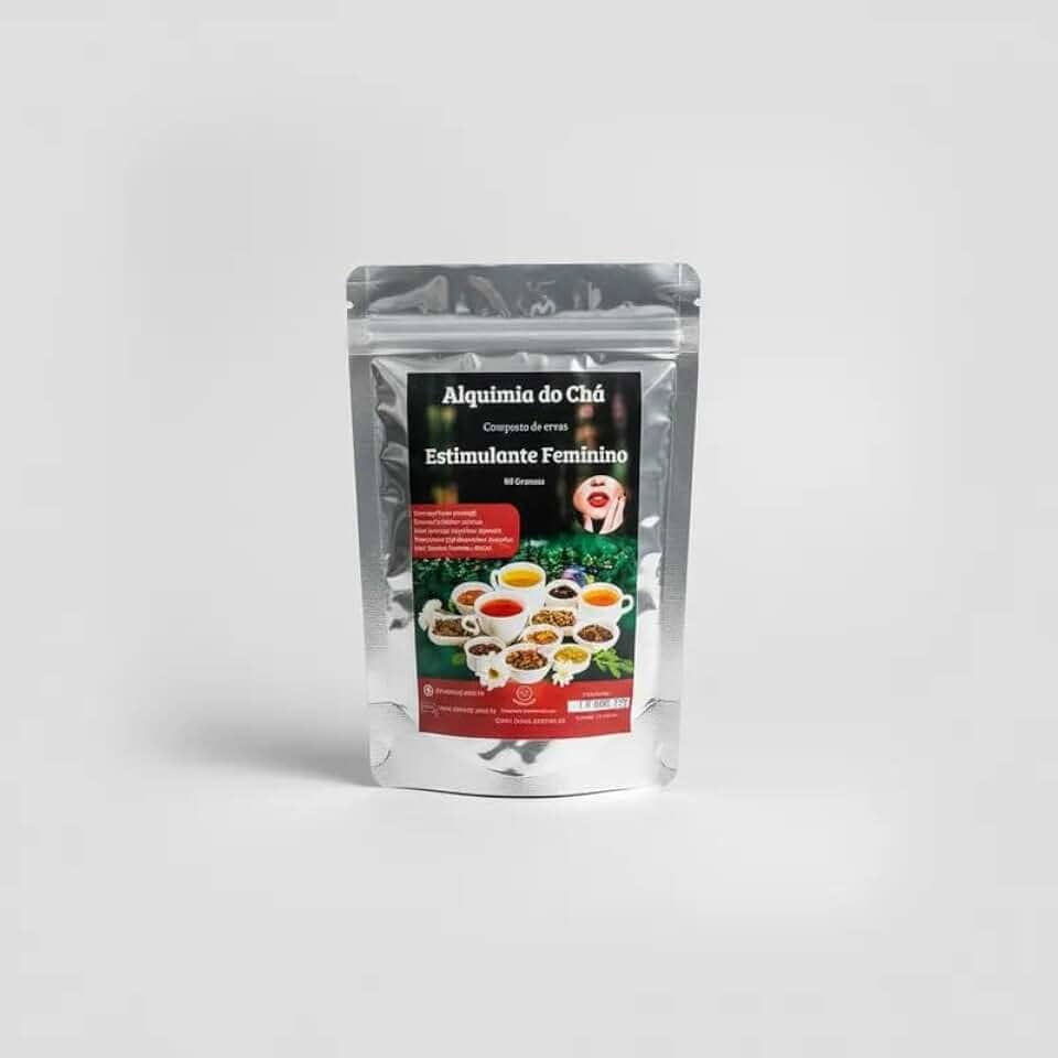 Chá Composto Estimulante Feminino, 80g, Blend Natural, Ginseng e Guaraná, Para Energia e Libido, Alquimia do Chá Nomady