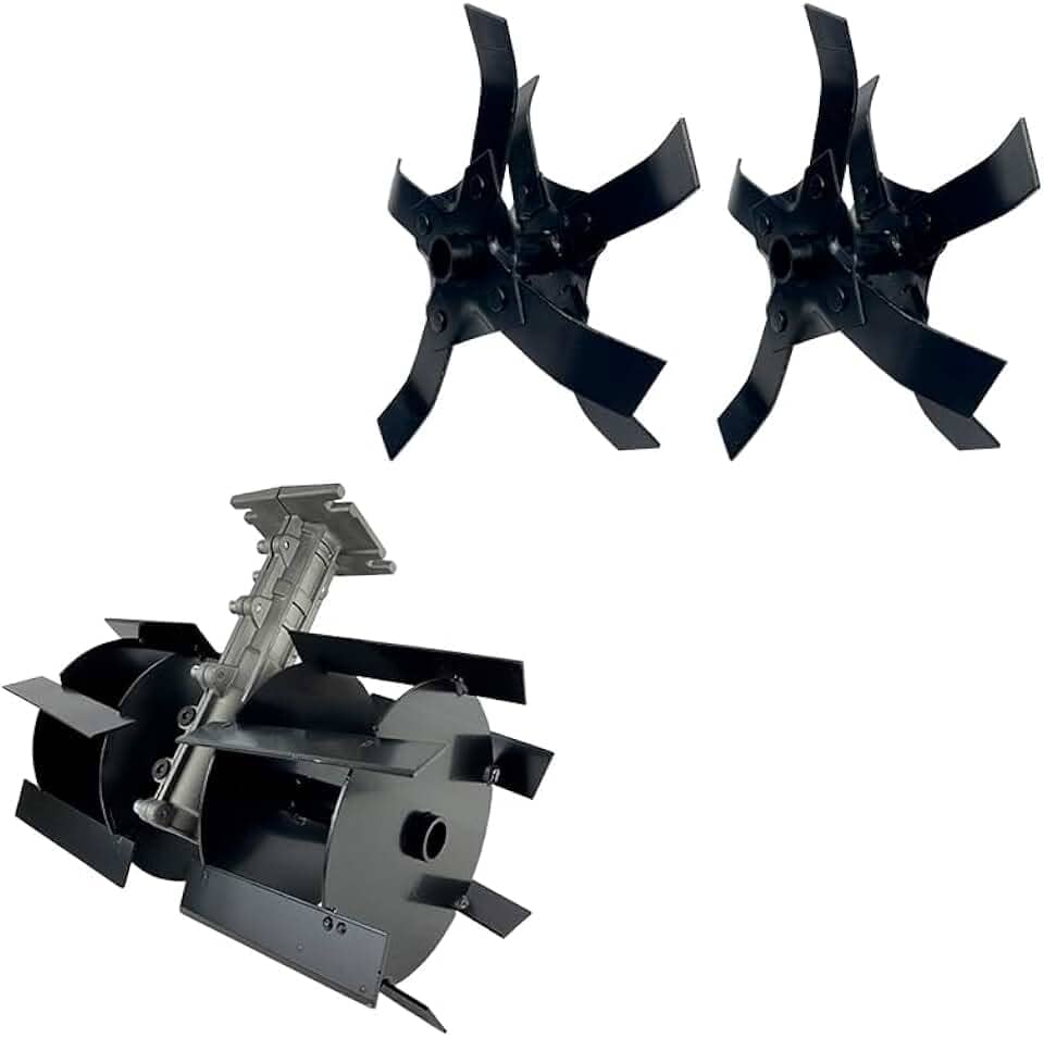 Kit Enxada Rotativa Capinadeira 28mm 6x6mm + Lâmina Arado Cultivador para Roçadeiras Stihl