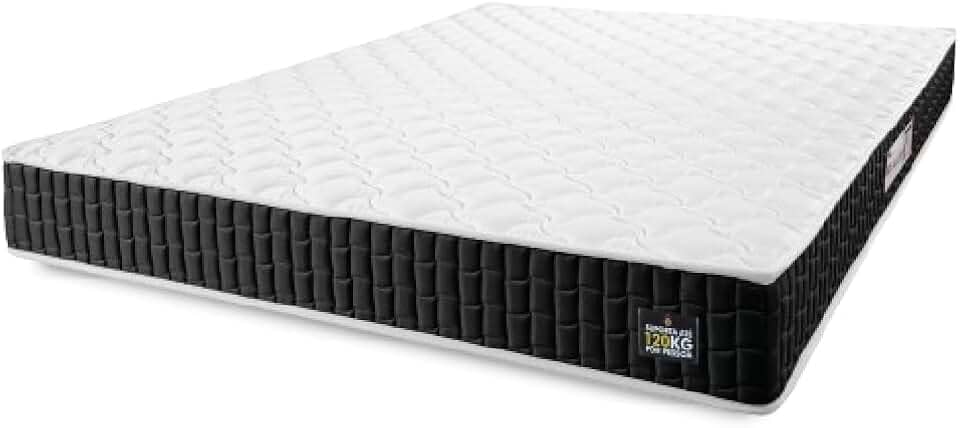 Colchão Casal Espuma D33 New Millenium 138x188x19cm Branco/Preto Hellen - Suporta até 120kg por Pessoa