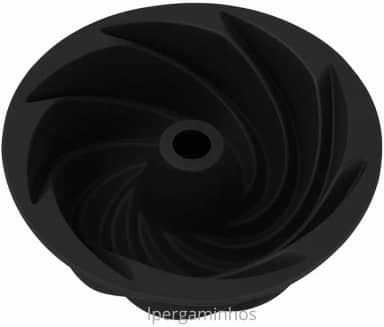 Forma de Silicone com Furo Central 16cm Vermelho ou Preto Pudim Torta Redonda Grande Forno Air Fryer Micro-ondas