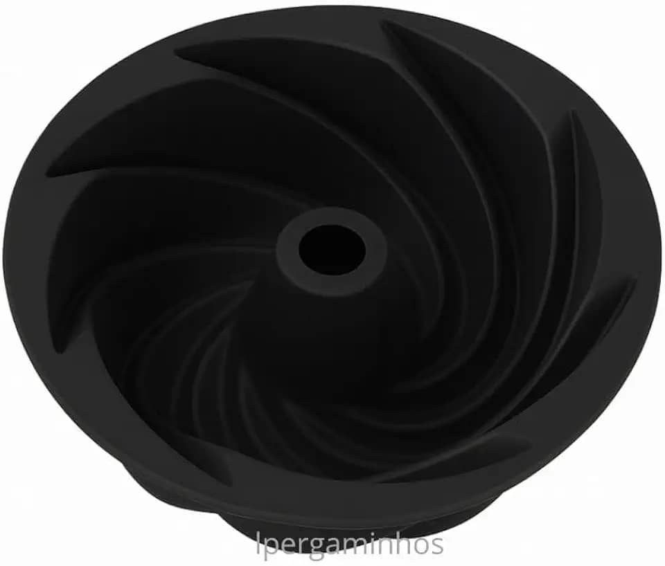 Forma de Silicone com Furo Central 16cm Vermelho ou Preto Pudim Torta Redonda Grande Forno Air Fryer Micro-ondas