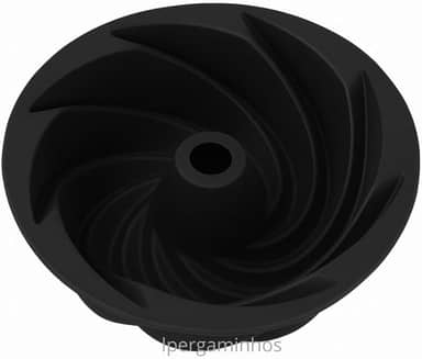 Forma de Silicone com Furo Central 16cm Vermelho ou Preto Pudim Torta Redonda Grande Forno Air Fryer Micro-ondas