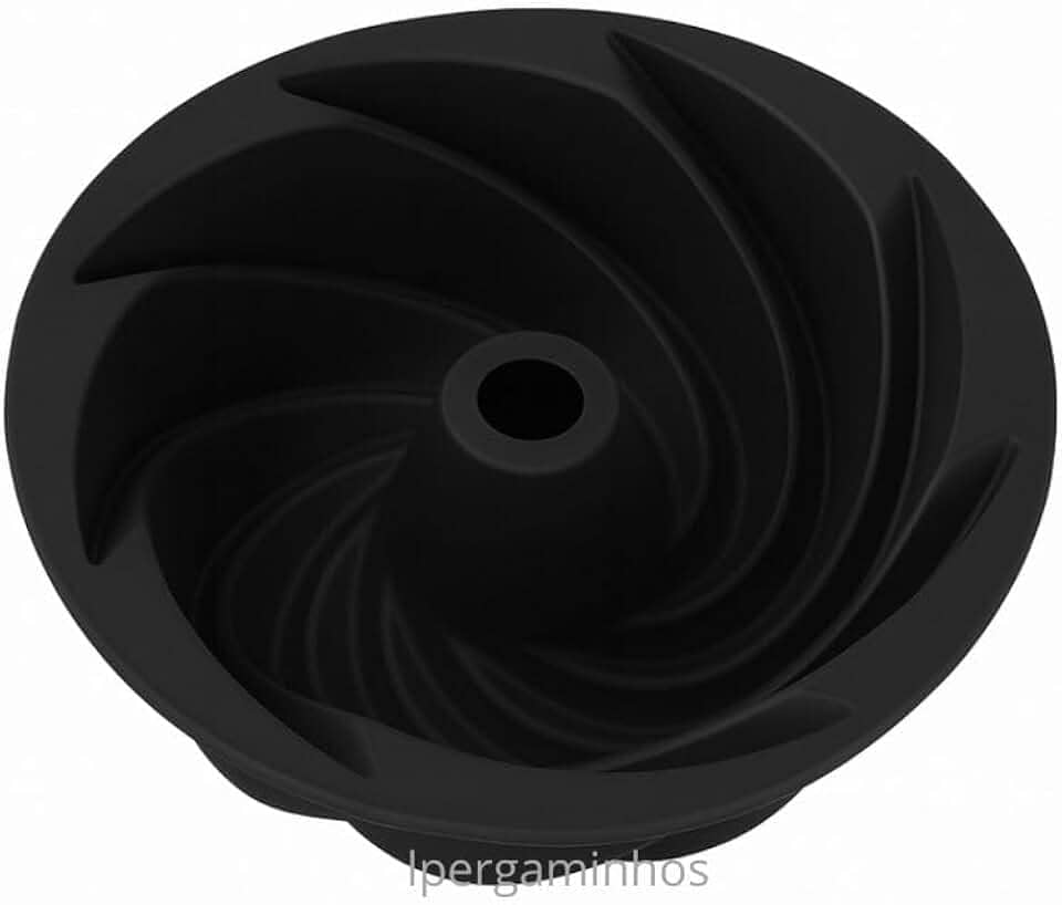 Forma de Silicone com Furo Central 16cm Vermelho ou Preto Pudim Torta Redonda Grande Forno Air Fryer Micro-ondas