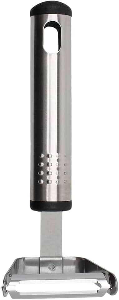 Mimo Style Descascador de Legumes 15cm, Feito Inteiramente de Aço Inoxidável. Descasque de Forma Rápida Legumes, Verduras e Frutas. Resistente e Durável, Prático Para o Dia a Dia