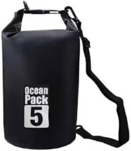 Saco Estanque Dobrável 5 Litros Impermeável com Alça Ajustável Prova D'Agua Mergulho Pescaria Saco Mochila