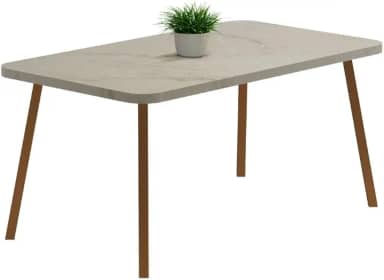 Mesa de Jantar 6 Lugares Retangular 1,6m Stellar Carraro Petra e Rosê