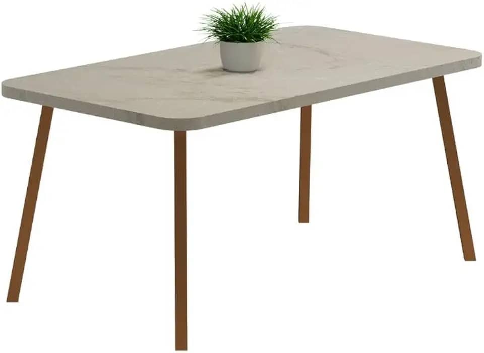 Mesa de Jantar 6 Lugares Retangular 1,6m Stellar Carraro Petra e Rosê