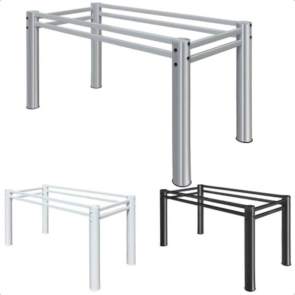 Base Para Mesa De Jantar Para Pedra Granito Vidro Madeira de até 120 x 80cm (Prata)