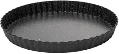 LYOR - Forma para Torta Fundo Removível Antiaderente de Aço Carbono Granilite Preta 24cm x 3cm