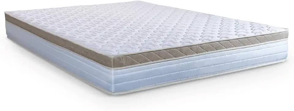 Colchão Casal King Molas Ensacadas 193x203x22cm Dunas Branco/Bege