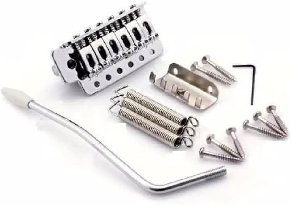 Ponte Tremolo Double Locking para Guitarra Stratocaster, Cromado, com Kit de Instalação