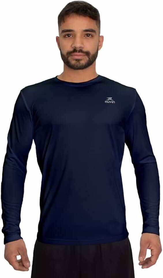 Camisa Dry Basic LS Muvin – Manga Longa – Masculina – Proteção Solar UV50 – Camiseta Para Academia – Treino Funcional – Pilates – Yoga – Corrida – Ginástica – Fitness – Caminhada – Secagem Rápida