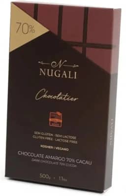 Chocolate Amargo 70% Cacau Dark Nugali 500g