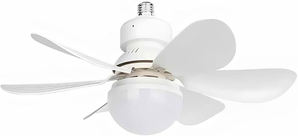 Ventilador de Teto com Lâmpada Encaixe E27 Led 30w Silencioso e Inteligente com Controle Remoto - YODHE