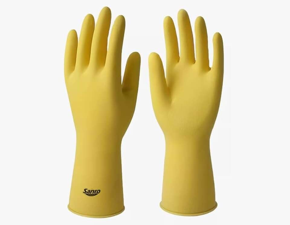 Luva Limpeza Sanro Light Maleável Sensível Tamanho G Látex Multiuso Faxina Lava Louça Jardinagem EPI